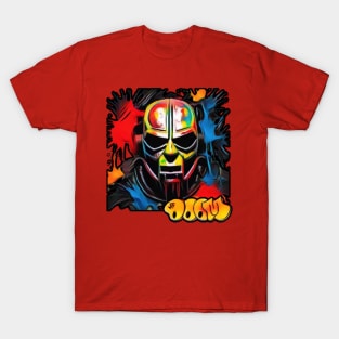 mf doom mask : water paint abstract design T-Shirt